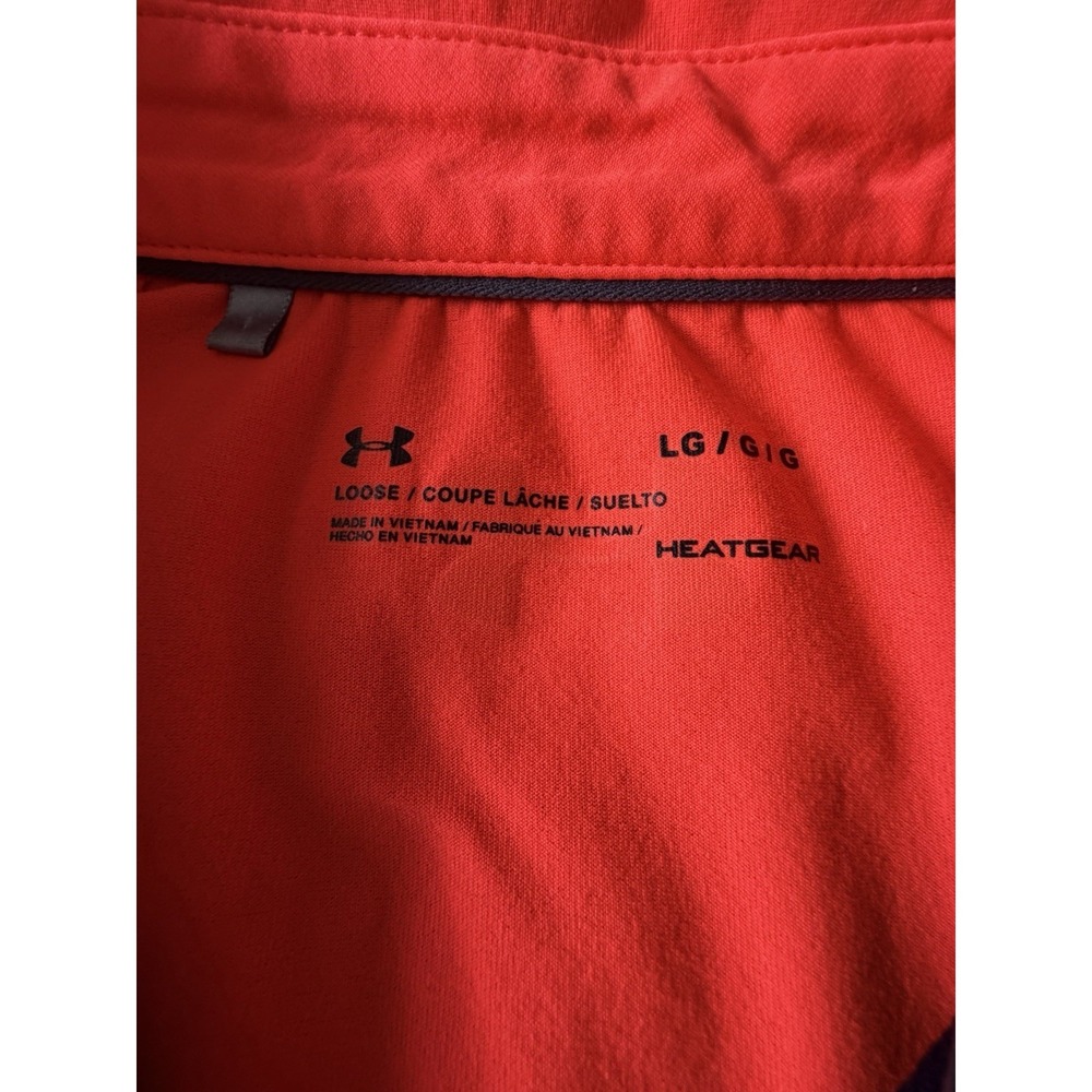 Under Armour Threadborne Short Sleeve Golf Polo Shirt Neon Orange Large JBHS - Picture 10 of 11